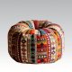 Boho Tribal Pattern Pouf Pillow - Multicolor Floor Cushion