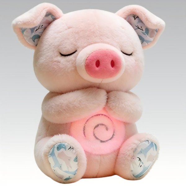 Glowing Pink Pig Plush Toy - Cuddly LED-Stuffed Animal for Kids