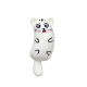 Grumpy White Kitten Shape Soft Plush Cat Chew Toy with Catnip